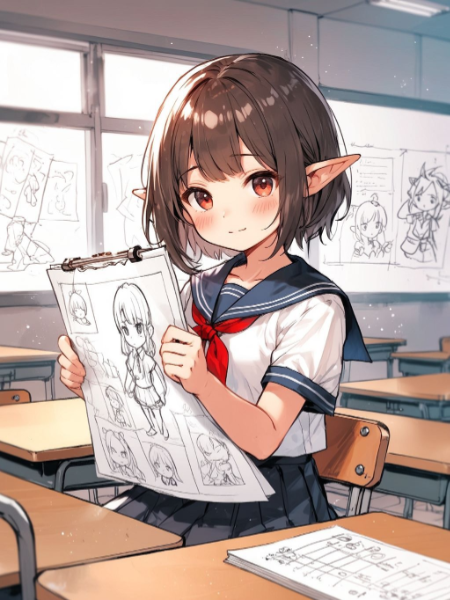 【エルフ女学院漫研部室】同人誌即売会に向けた進捗状況報告会議