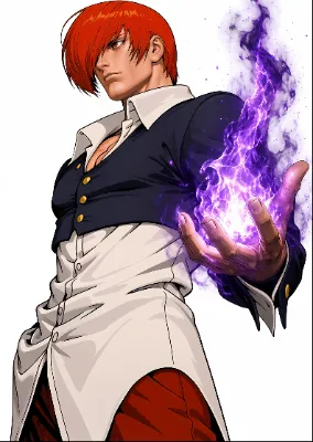 紫炎を灯す赤髪の戦士