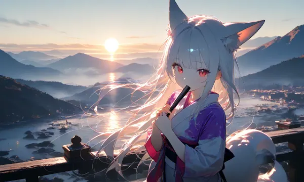 Dawn in Still Waters / 神域の里に差す暁