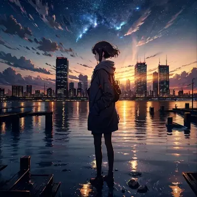 空とビルと夕暮れ