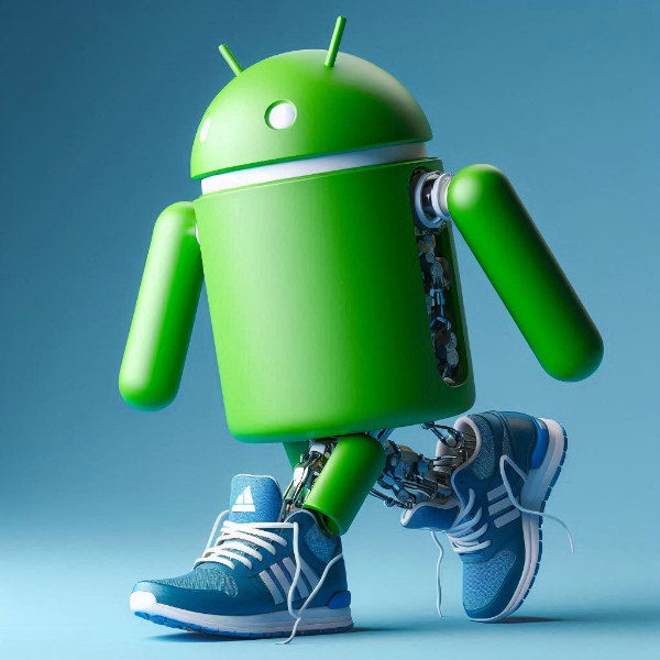 スニーカーを履いたアンドロイド