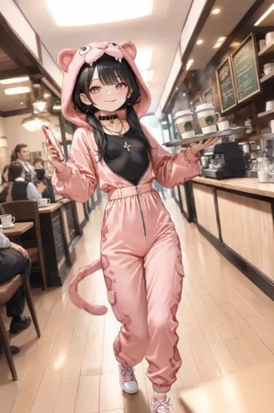 桃豹の着ぐるみの動画