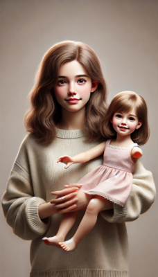 片腕の無い人形を抱く少女