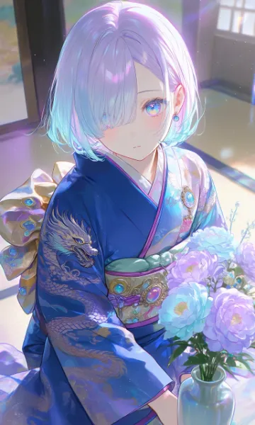ミラと花瓶と着物