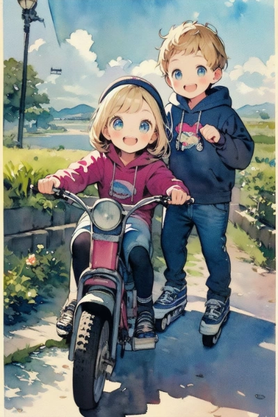 パパがドローンで撮影しています