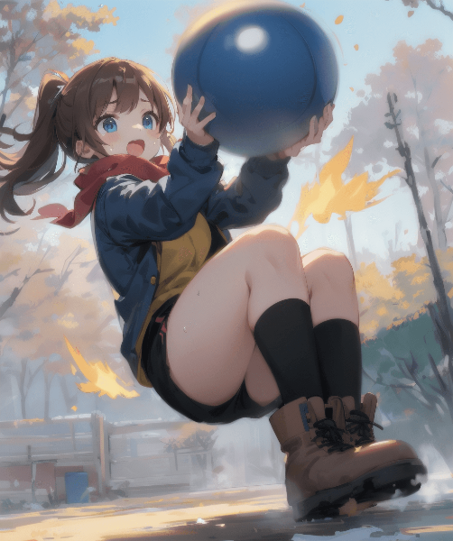 冬に女の子とドッジボール！４