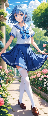 午後の青髪生徒さん