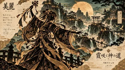 霞咲く神の道を往く月詠みの巫女