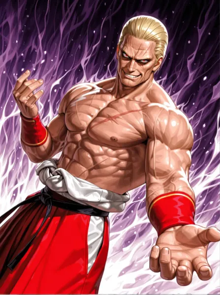 紫のオーラを纏う戦士