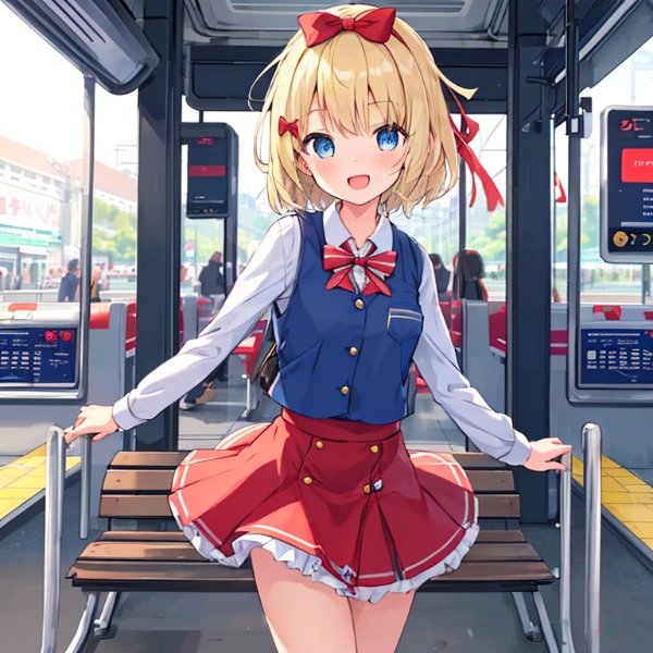 電車待っている間にいろんなポーズをとりまくり