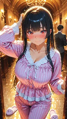 夜の館で出会う、パジャマの微笑み