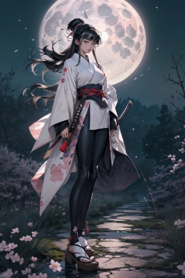 wearing a white kimono