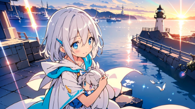 海辺の灯台の街