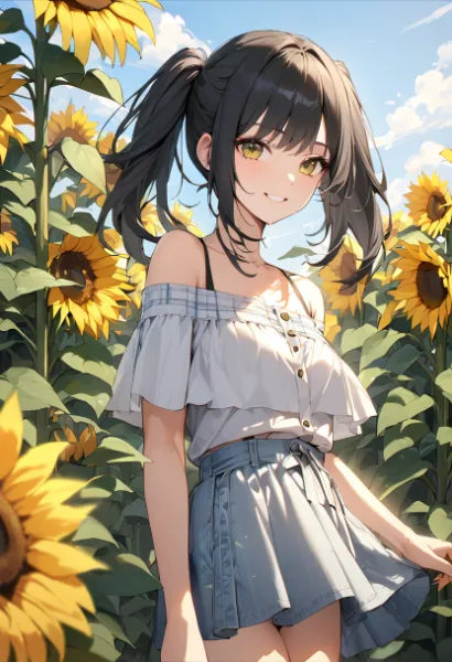 ひまわり畑でつかまえて