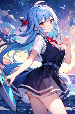 夕暮れ時の可愛い女の子