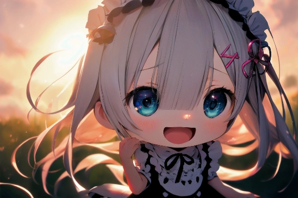 夕暮れとメイドちゃん②