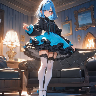夜の青髪さん