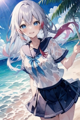 ビーチにて