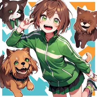 可愛い犬が擬人化！