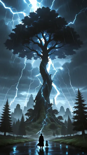 雷雨と大樹