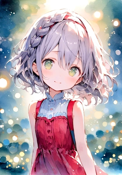 編み込みな髪の少女