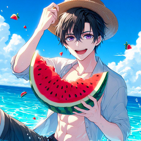 【R15】スイカ割りが終わった後の、黒髪短髪男性★その1(11枚)