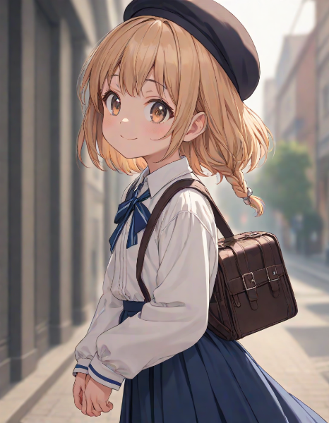 ワイシャツの女学生