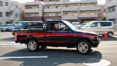 街を駆けるピックアップトラック