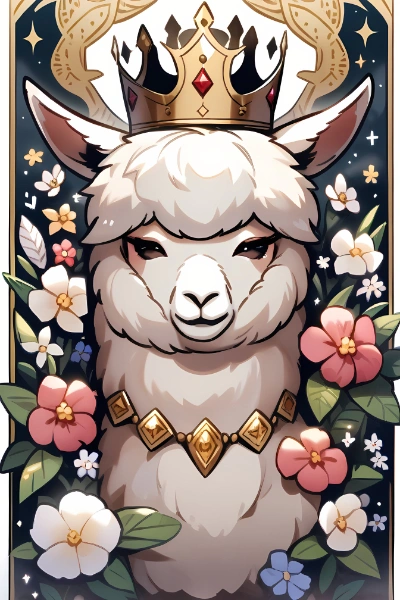 アルパカ/王冠/花