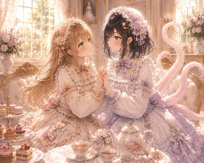 ロリータ＆ゴスロリの夜月ちゃんとレクシアちゃん