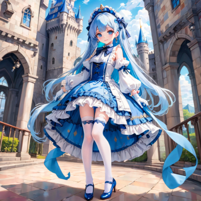 お昼の青髪お姫様