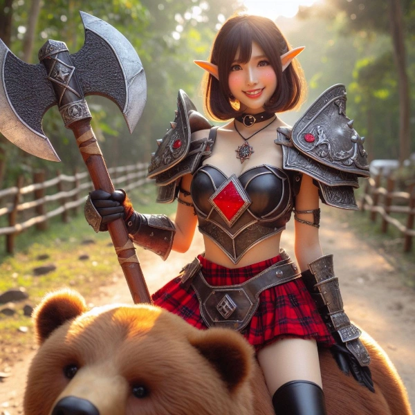 エルフの女戦士と童話の世界