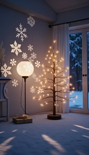 クリスマス用のフロアランプ