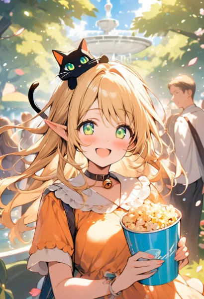 ポップコーン片手に春のお散歩