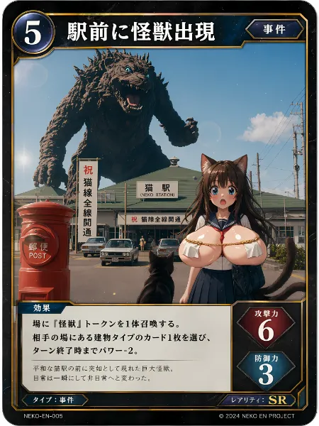 (自動生成)猫駅に響く怪獣の咆哮と少女の運命