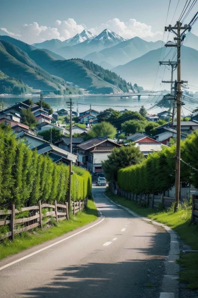 湖畔の町