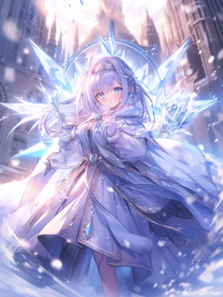 氷雪の魔法使い、剣士