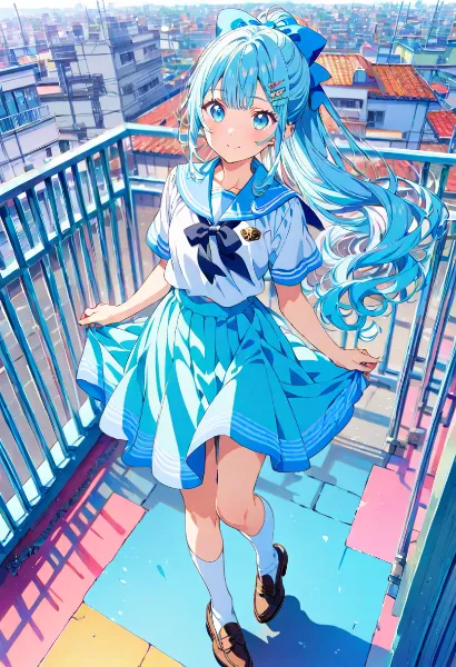 青い風に舞う屋上少女の秘密