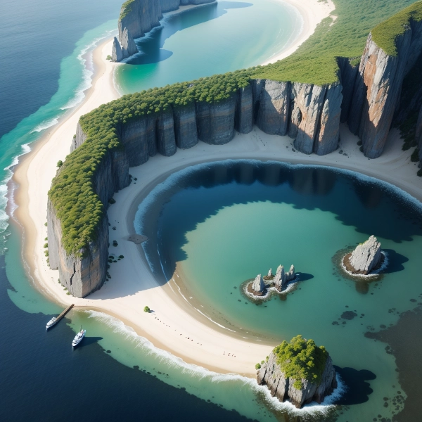 上空から見た入江