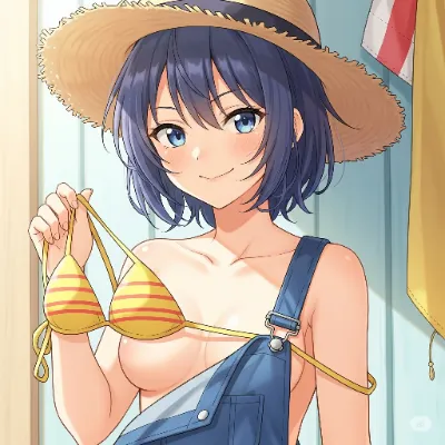 裸オーバーオールの子
