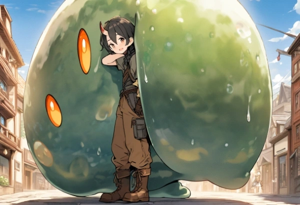 スライムと共生する街？（異世界漫画っぽく？？）