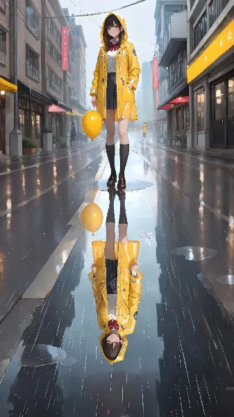 雨の街で浮かぶ黄色い夢