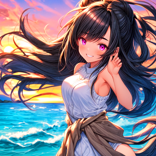 ワキが見えてるうちの子と、夏の終わりの海＊(3枚)