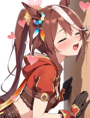 幸せそうな馬耳少女