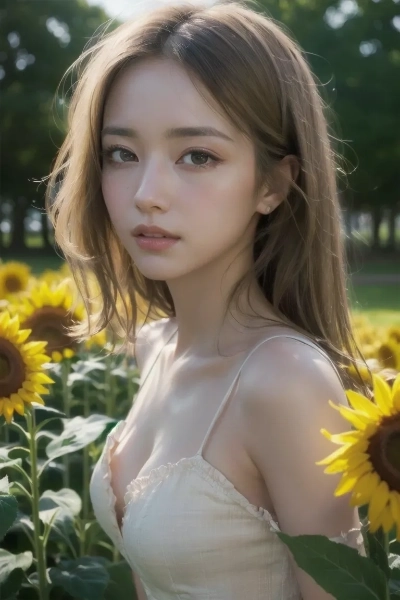 公園で佇む金色の髪の少女