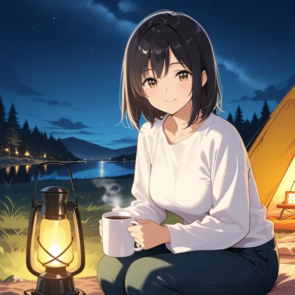 キャンプでのひととき