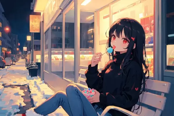 black girl eating candy