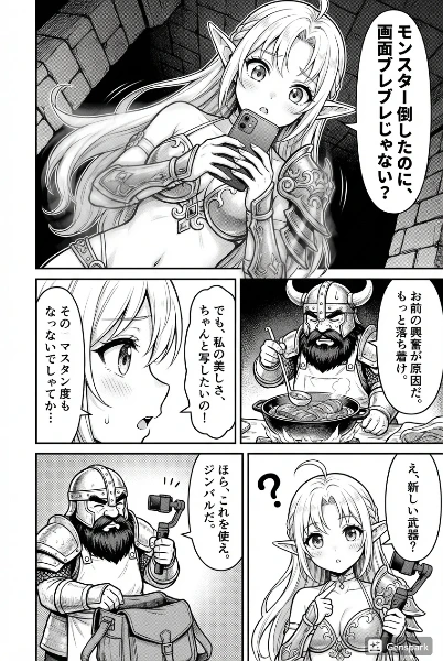 エルフ少女と戦士のスマホ冒険記
