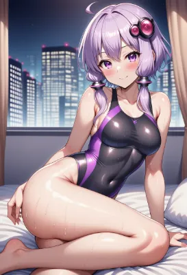 結月ゆかり　競泳水着顔面騎乗