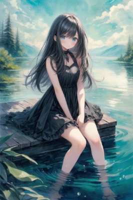 水彩風、背景が！